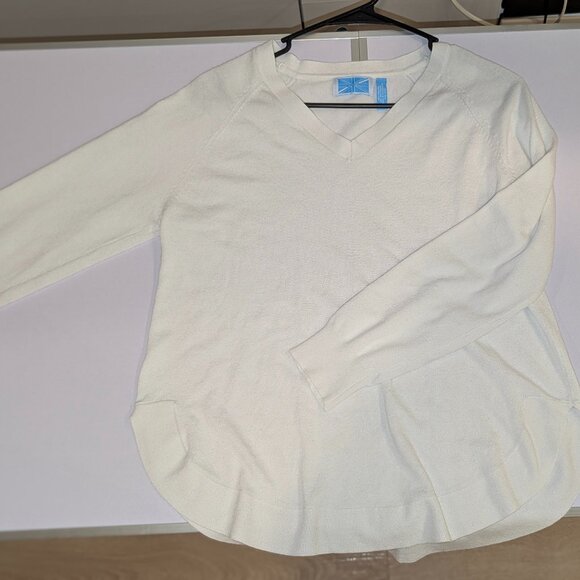 SURVIVAL boutique White V Neck Sweater Y2K British Indie 00's - Picture 1 of 2